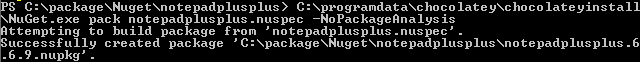 Création de notepadplusplus.nupkg