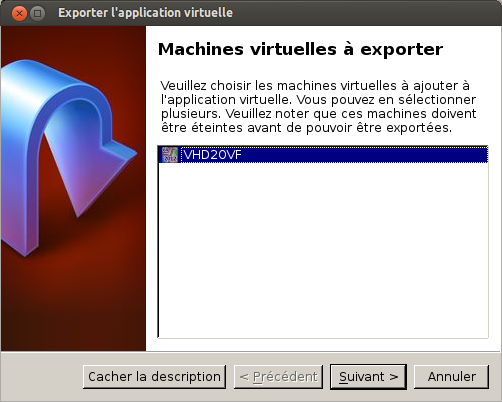 Export vers .ovf