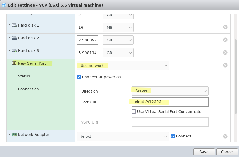 configuration de VCP